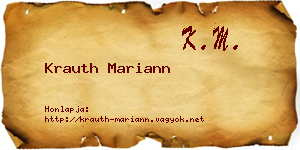Krauth Mariann névjegykártya